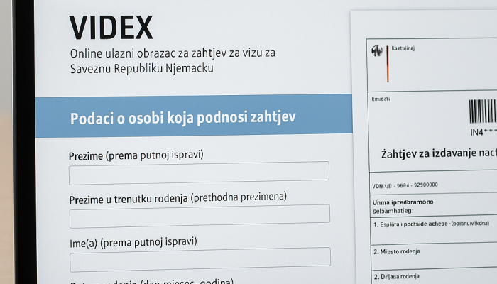 videx obrazac screenshoot sa sajta
