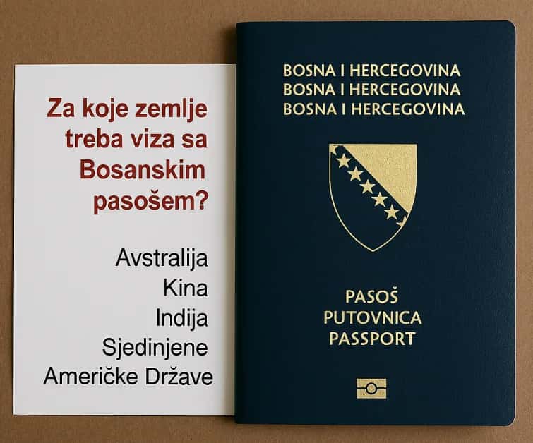 Za koje zemlje treba viza sa Bosanskim pasošem?