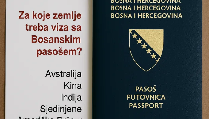 Za koje zemlje treba viza sa Bosanskim pasošem?